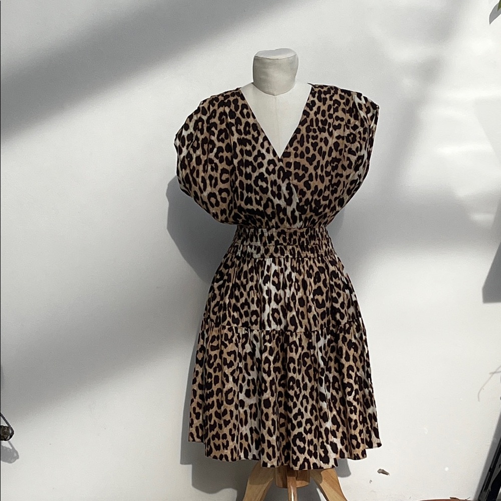 H&M Brown Leopard Print Midi Dress